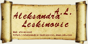 Aleksandra Leškinović vizit kartica
